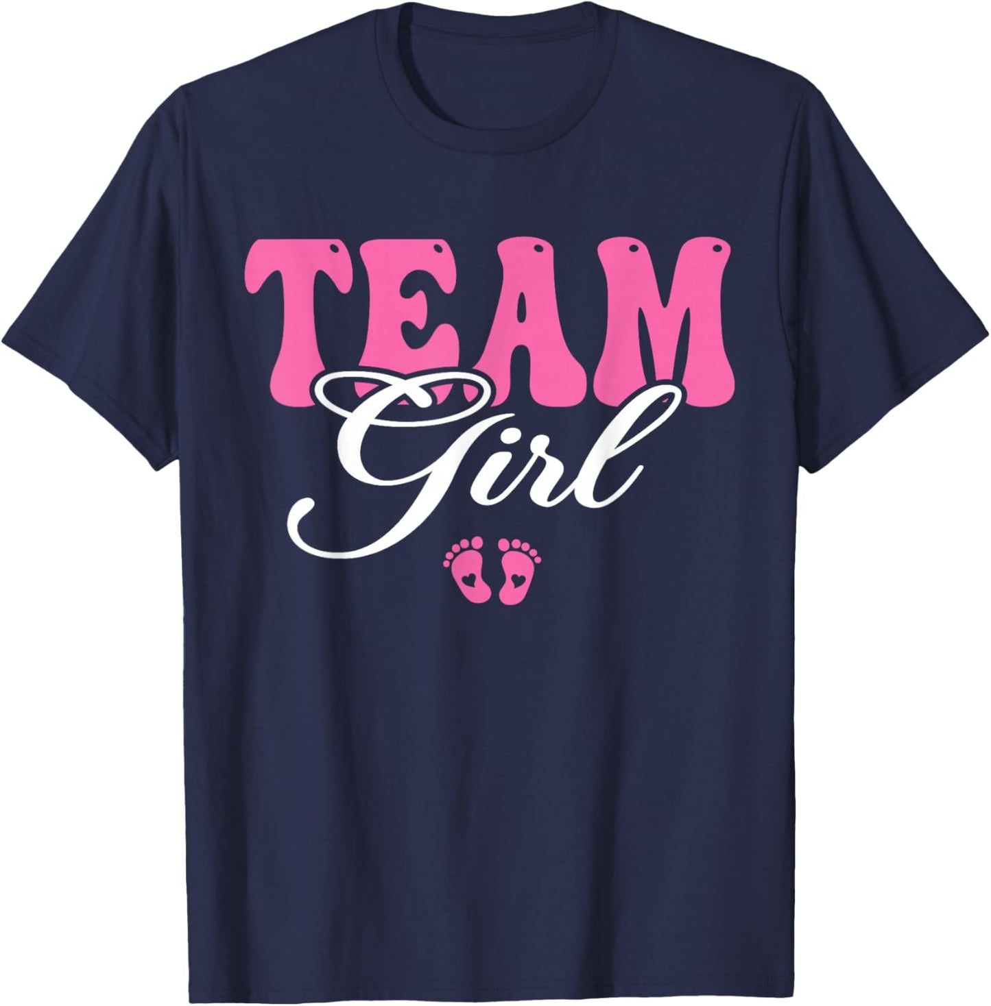 Team Girl Gender Reveal Party Baby Announcement Family T-Shirt - T-Shirt | Navy