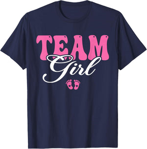 Team Girl Gender Reveal Party Baby Announcement Family T-Shirt - T-Shirt | Navy