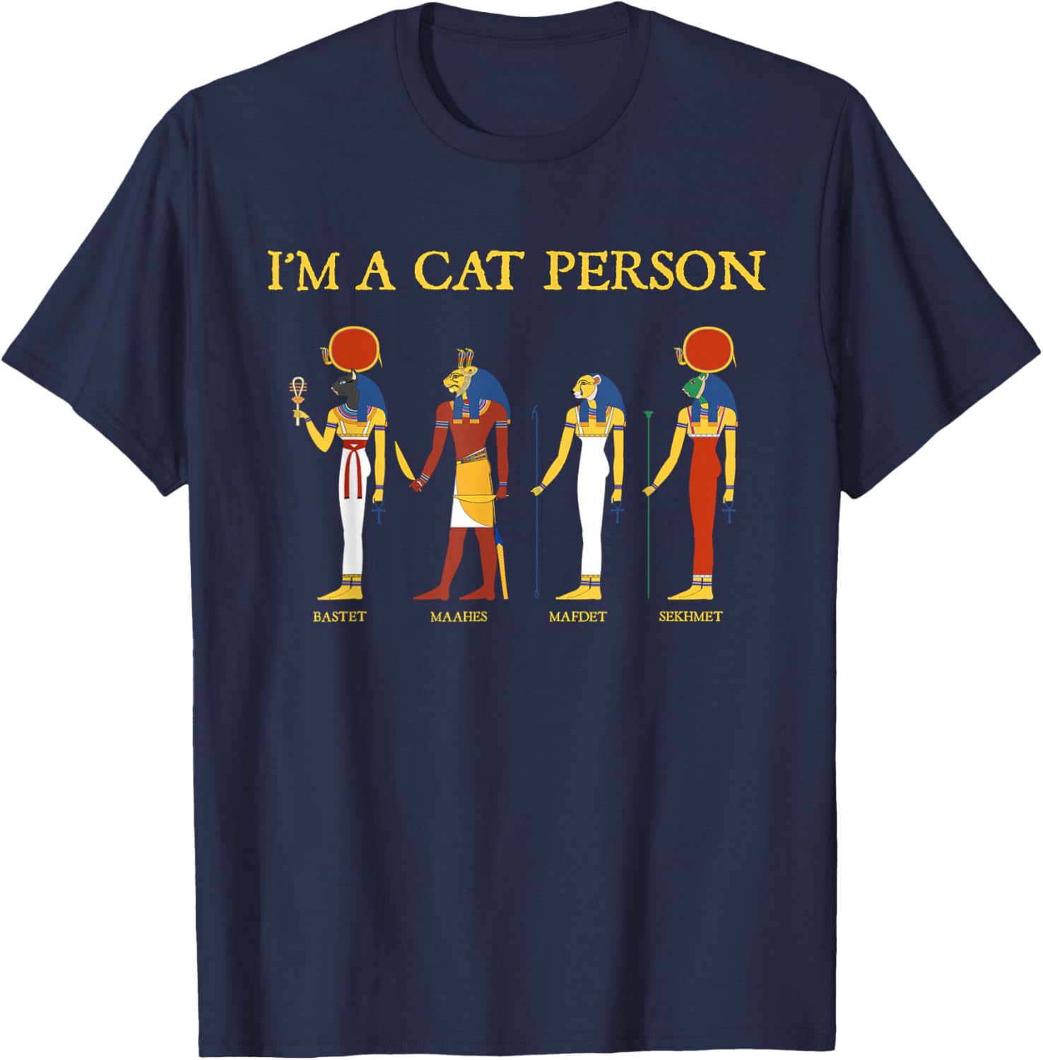 Funny Ancient Egyptian Mythology Cat Gods T-Shirt - T-Shirt | Navy