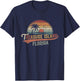 Retro Treasure Island Florida Art Design T-Shirt - T-Shirt | Navy