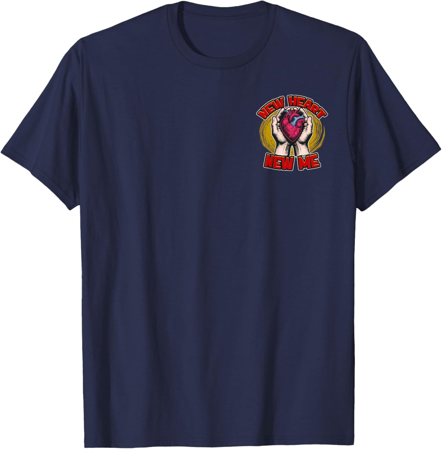 New Heart, New Me Transplant Survivor Minimalist T-Shirt - T-Shirt | Navy