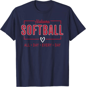Alabama Softball Vintage Kids Team Retro Softball Fan T-Shirt - T-Shirt | Navy