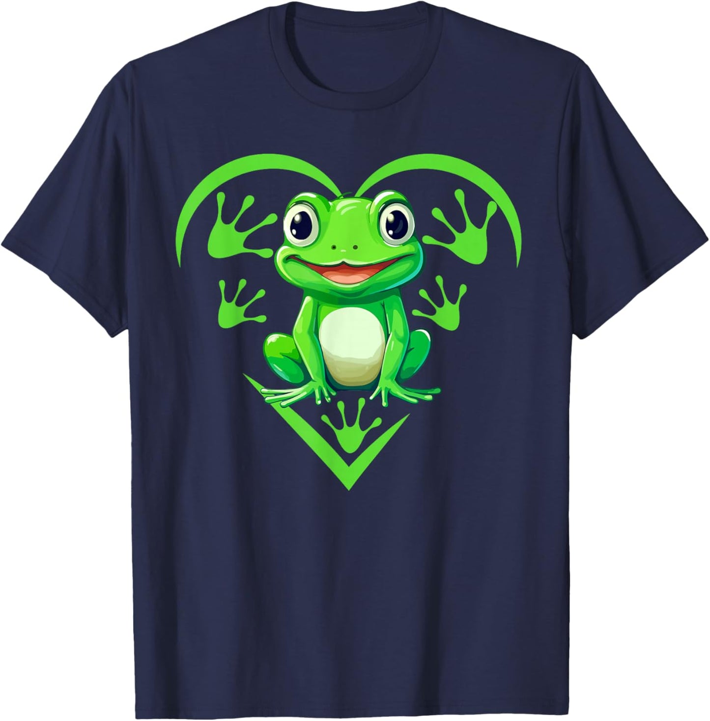 Frog Women Girls Frog lover Tie-Dye Heart T-Shirt - T-Shirt | Navy