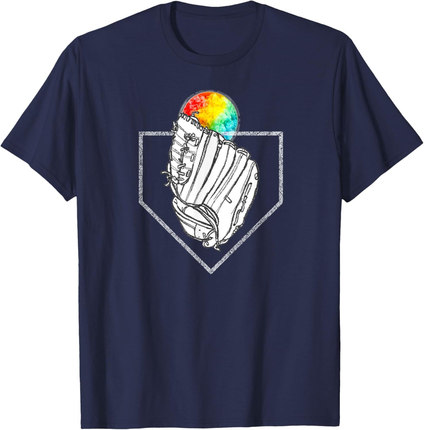 Snow Cone Catch, Softball & Baseball, Snowcone T-Shirt - T-Shirt | Navy
