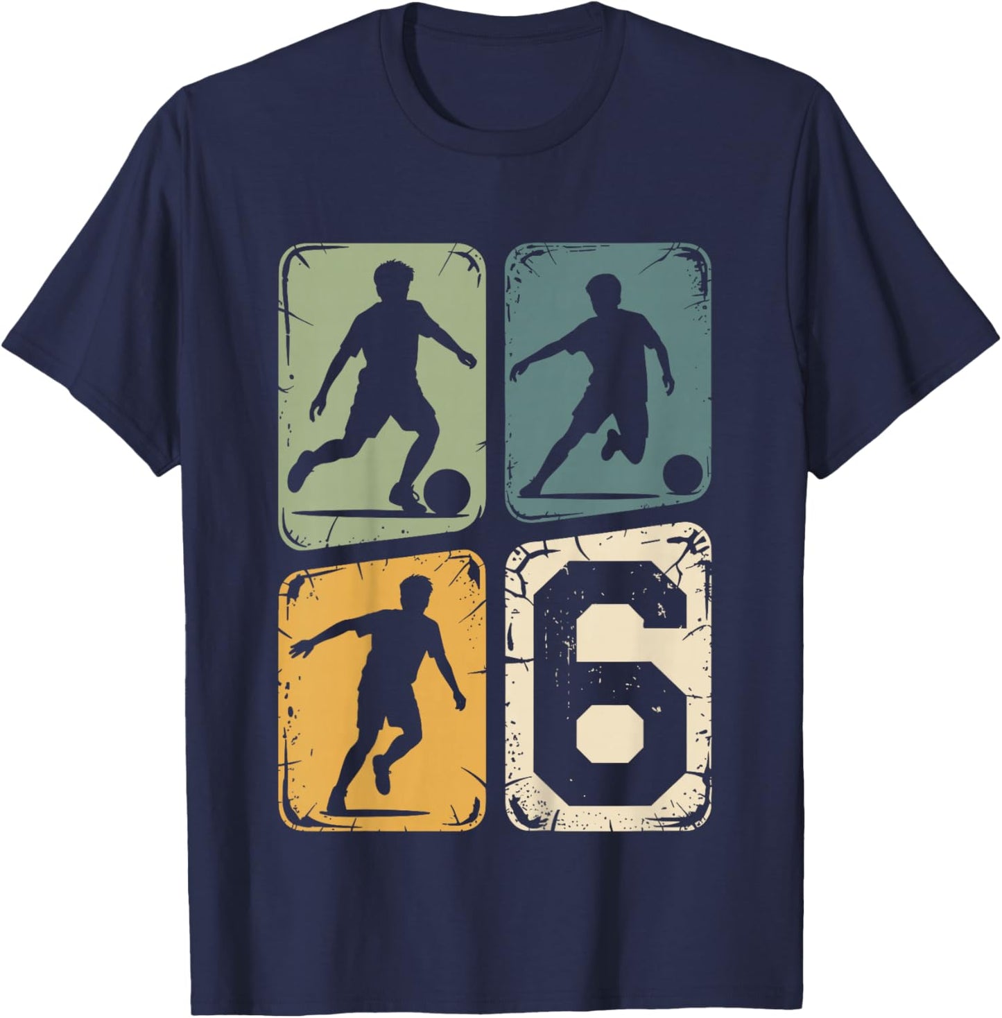 6. Geburtstag Junge Fußball Ball Jungs Fußballer 6 Jahre T-Shirt - T-Shirt | Navy