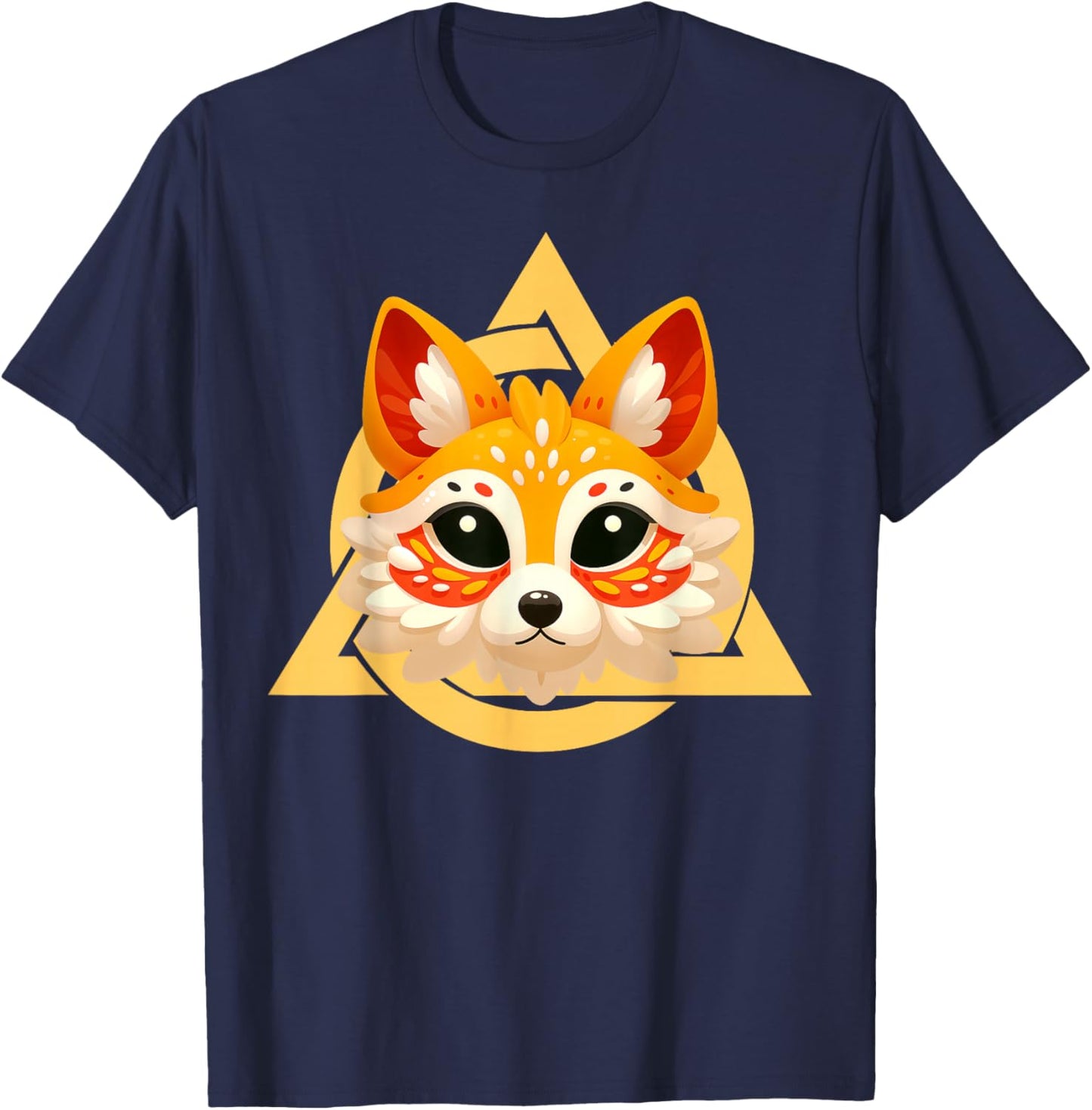 Therian Fox Mask Paws Quadrobics Therianthropy sign T-Shirt - T-Shirt | Navy