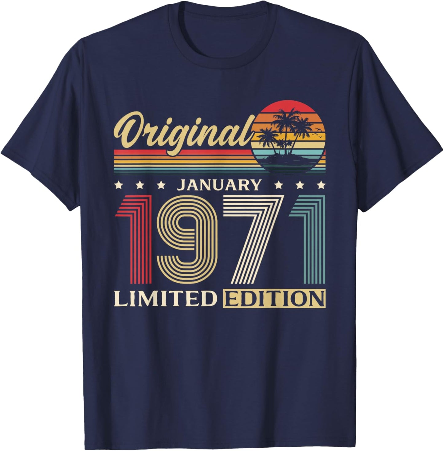 55th Birthday Man Gift Legend January 1971 T-Shirt - T-Shirt | Navy