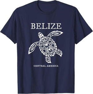 Belize Sea Turtle Retro Vacation Souvenir T-Shirt - T-Shirt | Navy