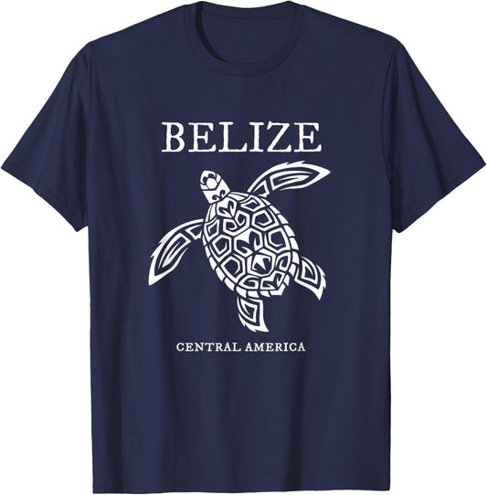 Belize Sea Turtle Retro Vacation Souvenir T-Shirt - T-Shirt | Navy
