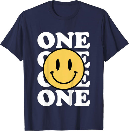 One Happy Dude 1st Birthday Theme Family Matching T-Shirt - T-Shirt | Navy