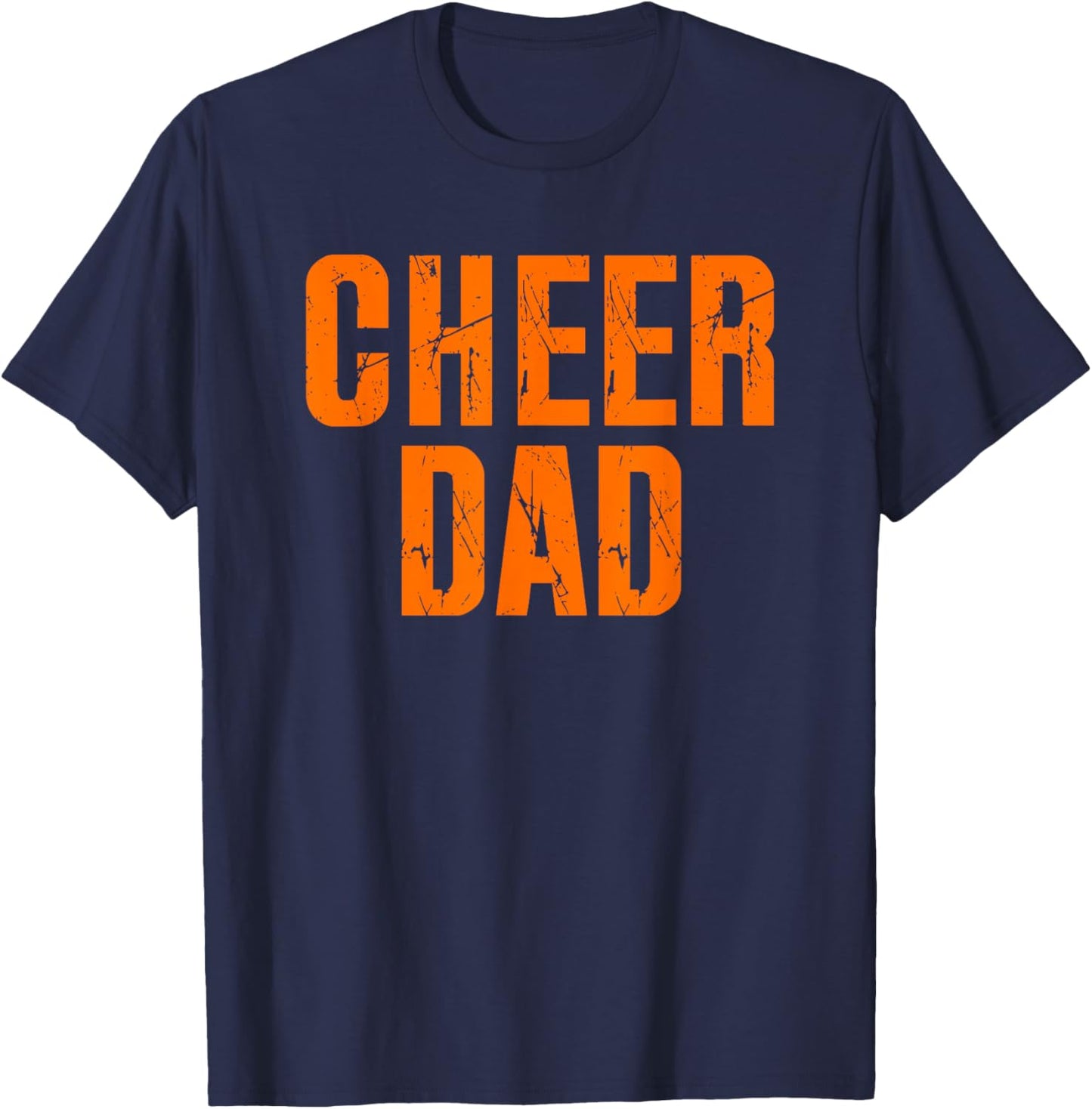 Cheer Dad Cheerleading Orange T-Shirt - T-Shirt | Navy