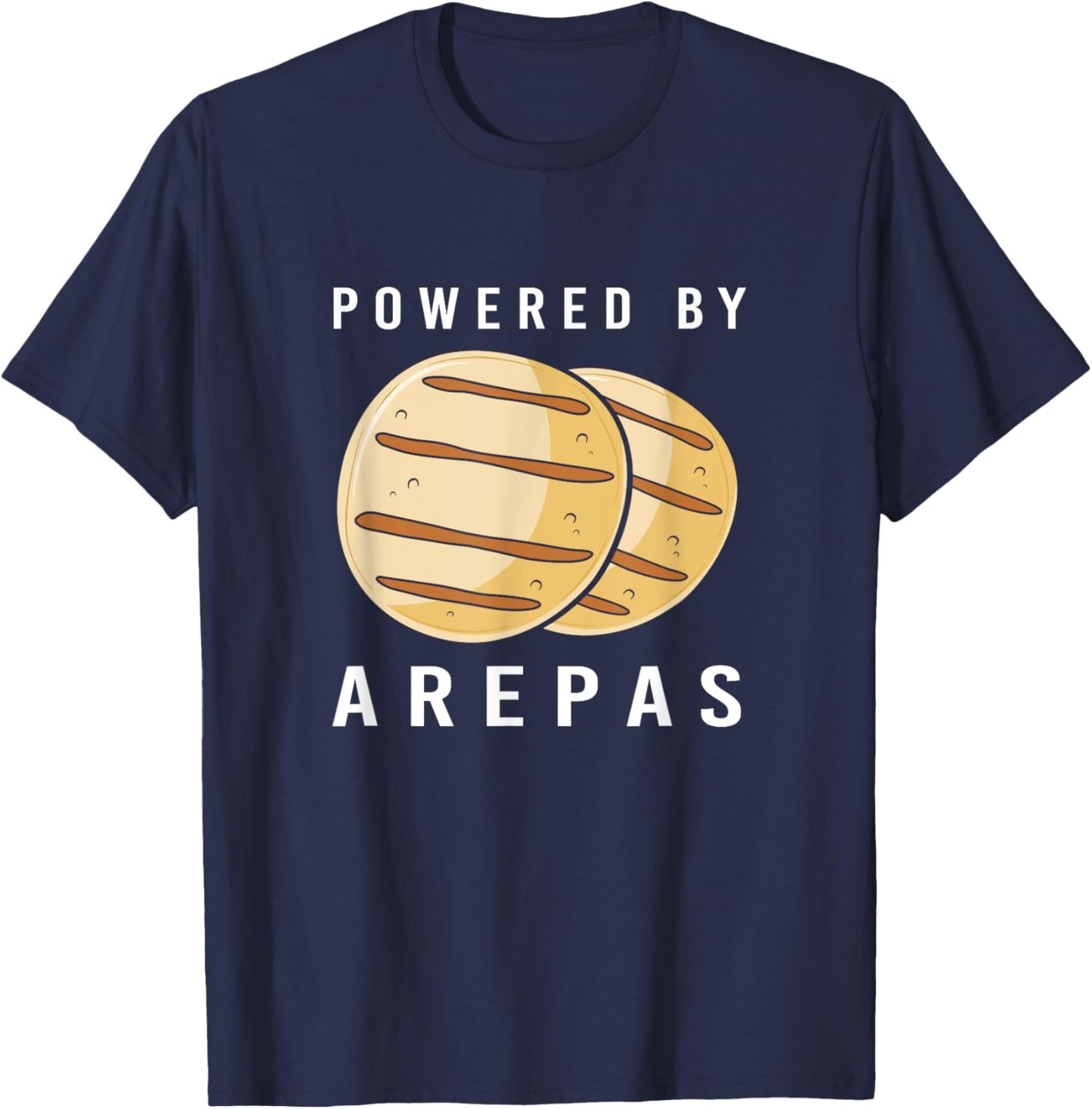Venezuela Powered By Arepas Venezuelan Food T-Shirt - T-Shirt | Navy