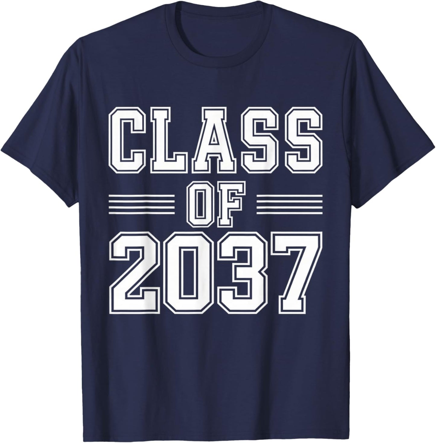 Class of 2037 Grow with Me First Day of School Graduation T-Shirt - T-Shirt | Navy