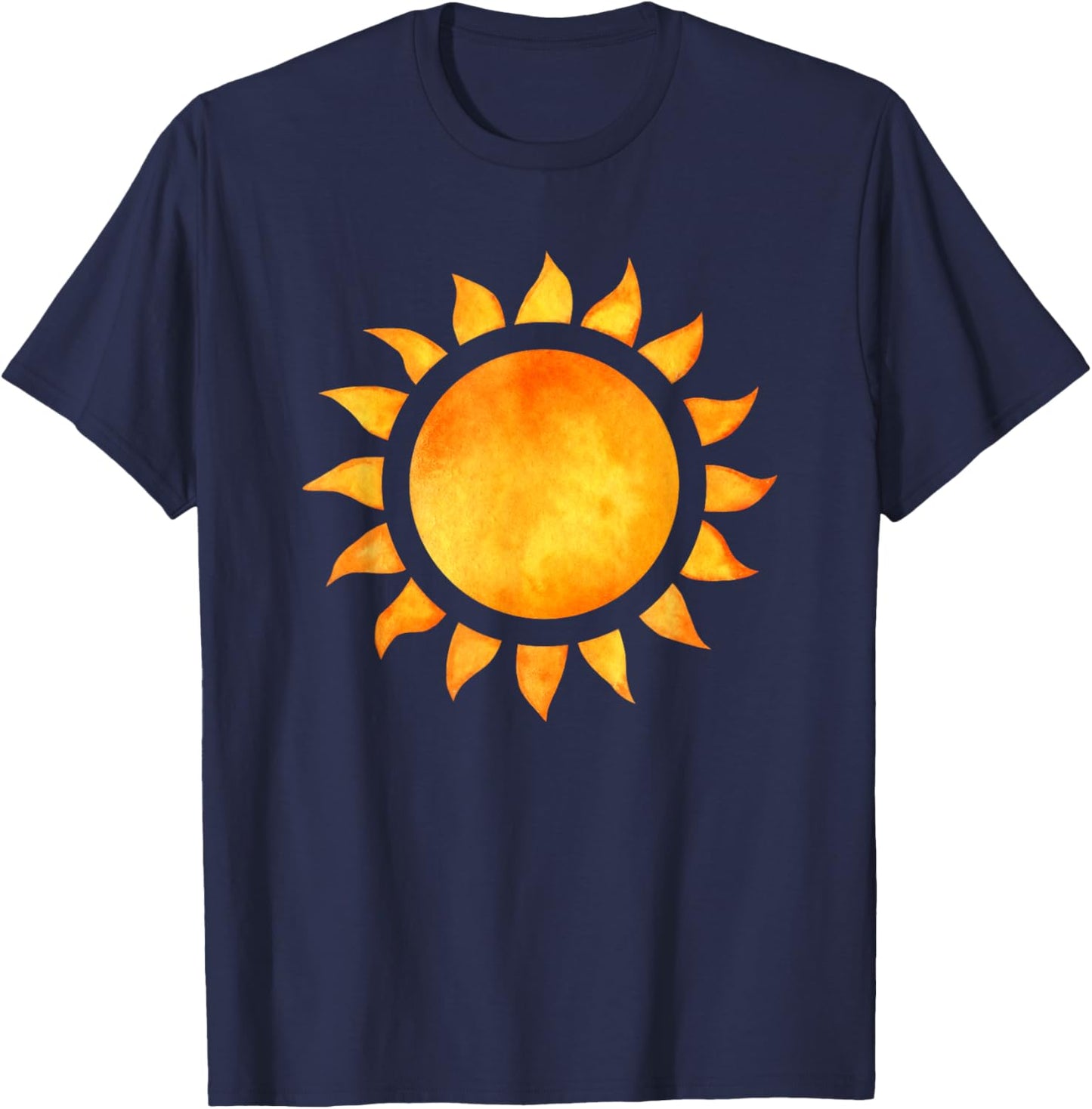 The Sun Painted with Sun Rays Sunshine T-Shirt - T-Shirt | Navy