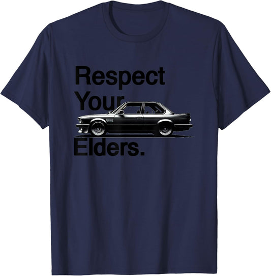 Respect Your Elders Vintage Euro E28 Coupe Concept T-Shirt - T-Shirt | Navy