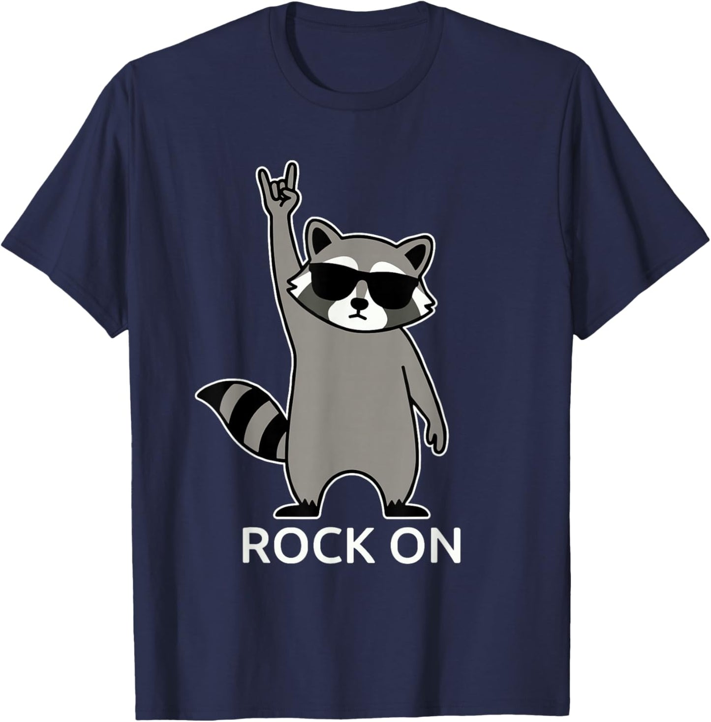 Raccoon Rock Music Band Concert Funny Raccoon T-Shirt - T-Shirt | Navy