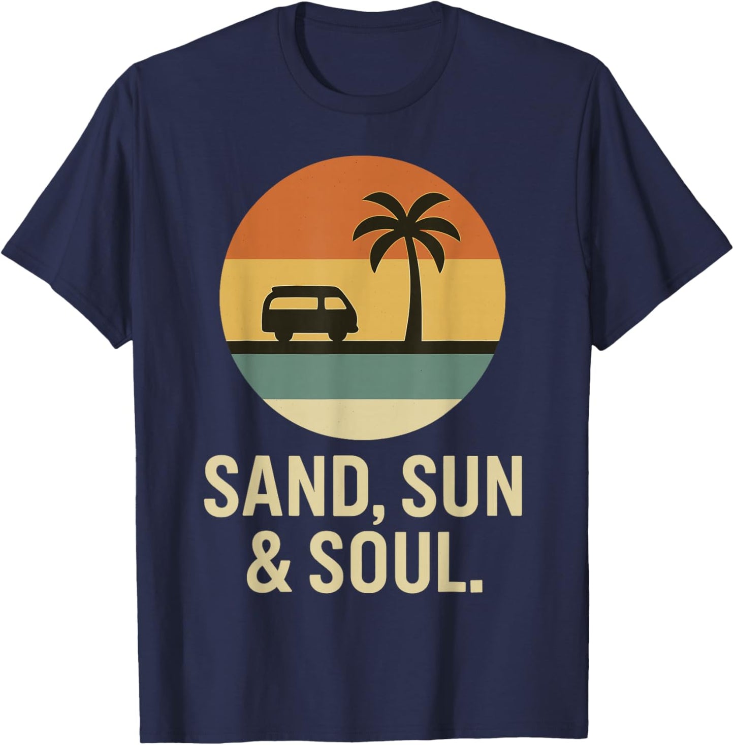 Sand Sun & Soul Sunset Palm Tree T-Shirt - T-Shirt | Navy