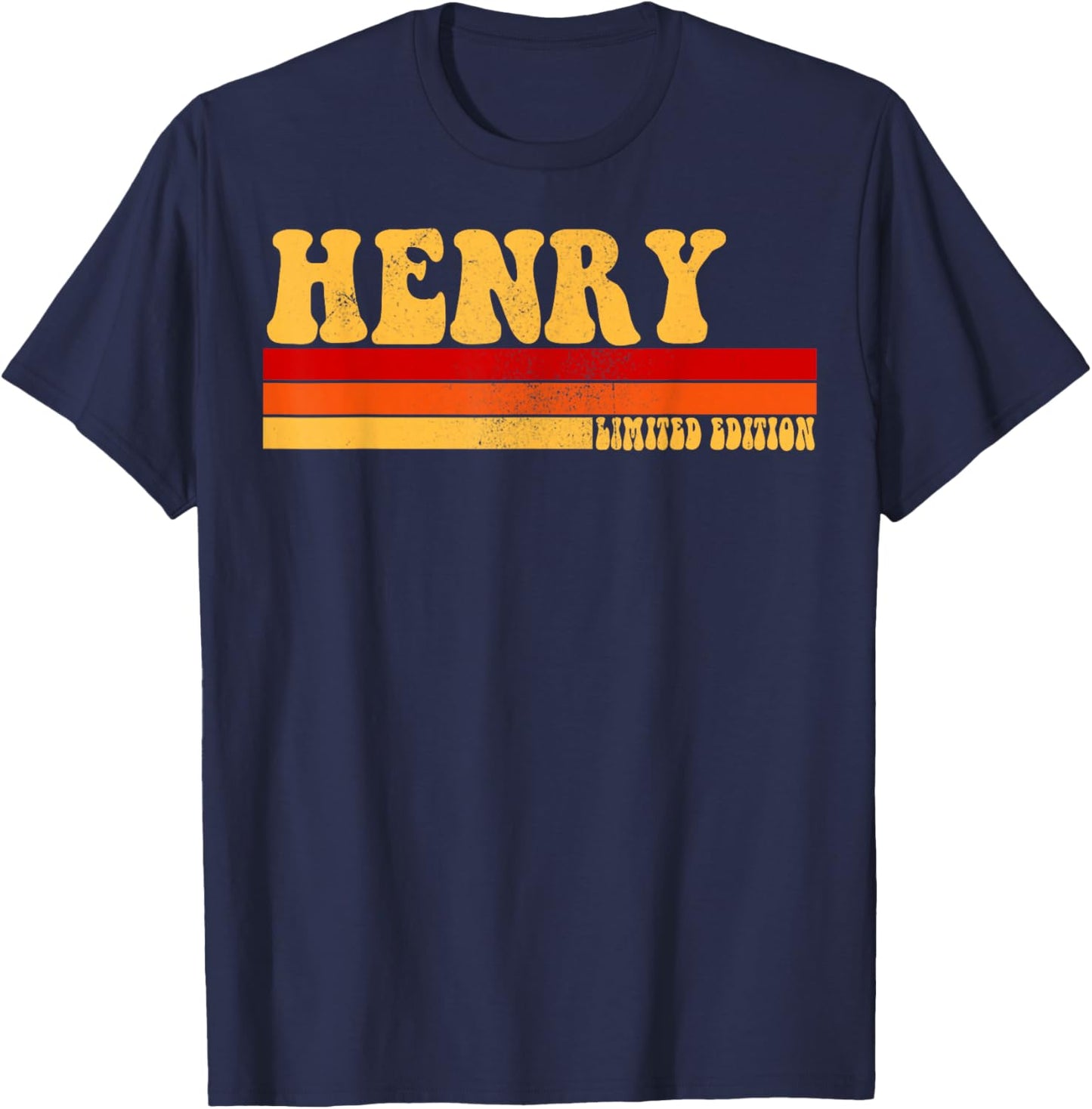 HENRY Name Personalized Idea Men Retro Vintage HENRY T-Shirt - T-Shirt | Navy
