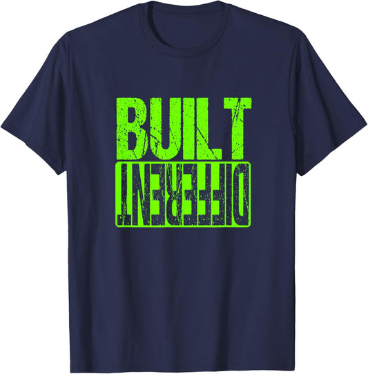 Green Built Different Green Color Graphic Green T-Shirt - T-Shirt | Navy