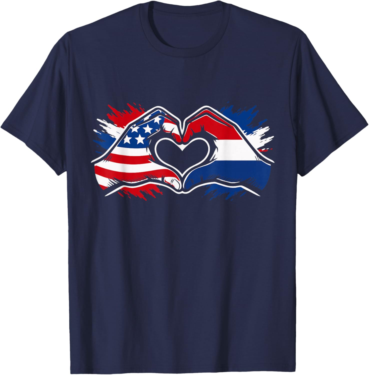 Dutch American Flag T-Shirt - T-Shirt | Navy