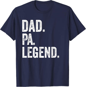 Dad Pa Legend - Vintage Distressed Bold Pa Graphic T-Shirt - T-Shirt | Navy