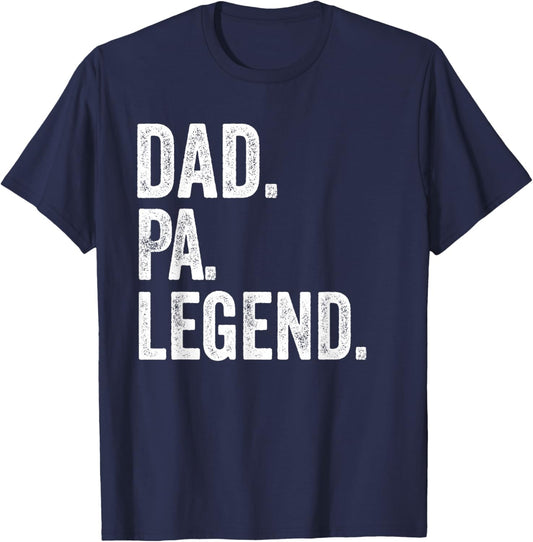 Dad Pa Legend - Vintage Distressed Bold Pa Graphic T-Shirt - T-Shirt | Navy