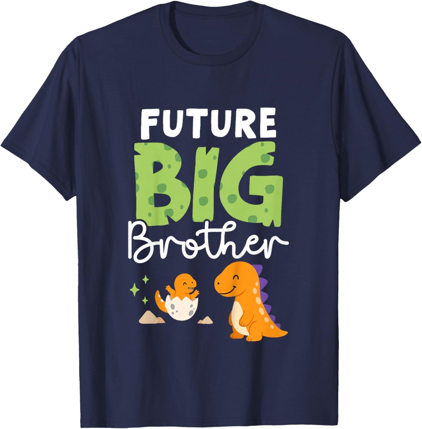 Kids Future Big Brother - Dinosaur 2nd Pregnancy Announcement T-Shirt - T-Shirt | Navy