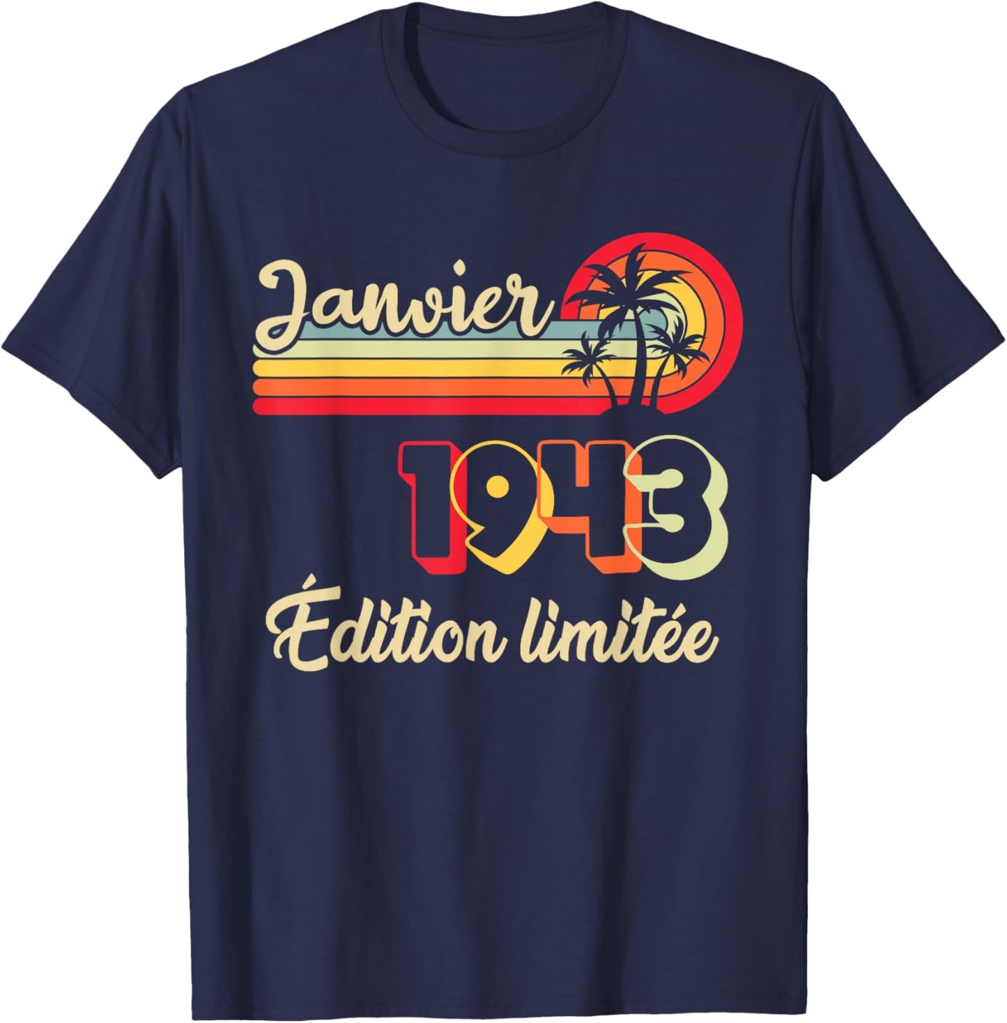 January 1943 83 Years Birthday Gift Man January 1943 T-Shirt - T-Shirt | Navy