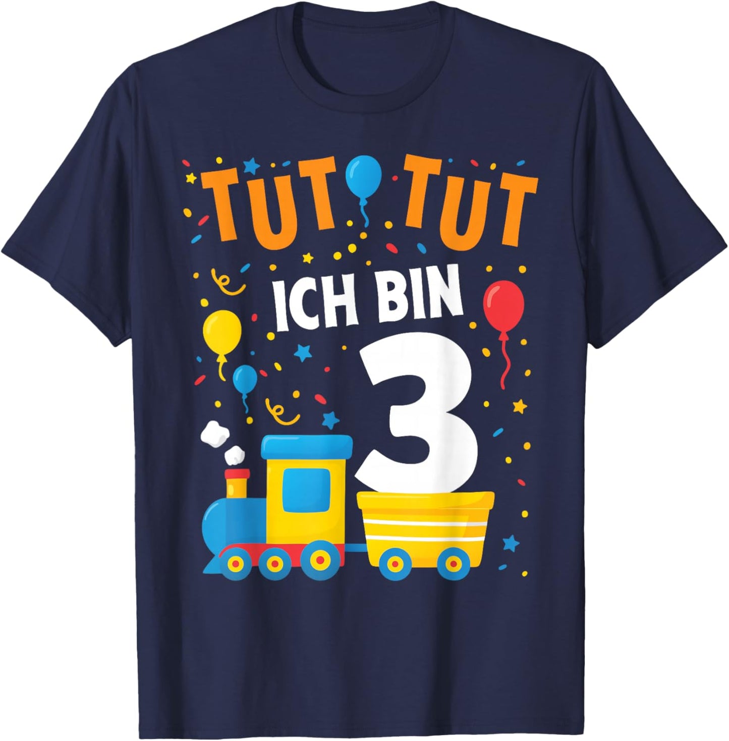 3rd Birthday Train Railway Locomotive Boy 3 Birthday T-Shirt - T-Shirt | Navy