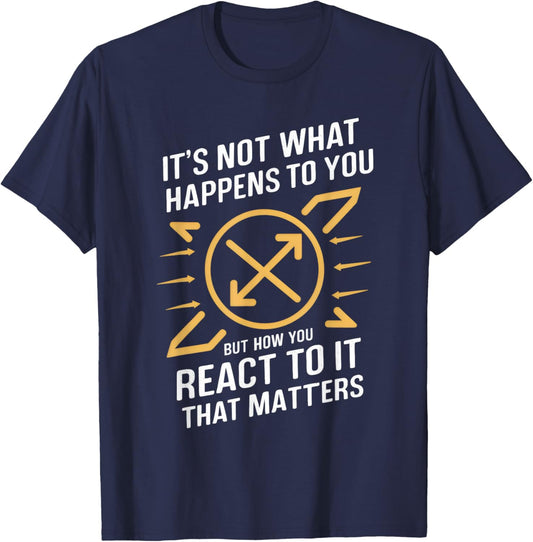 Stoic Phrase Stoicism Philosoper Quote Cool Motivational T-Shirt - T-Shirt | Navy