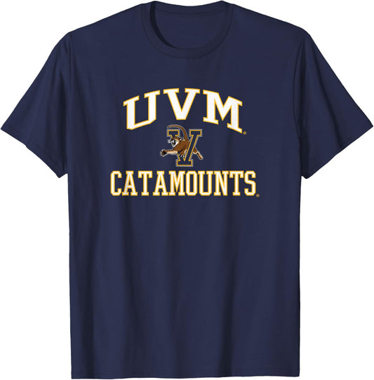 Vermont Catamounts Basketball Screen Green T-Shirt - T-Shirt | Navy
