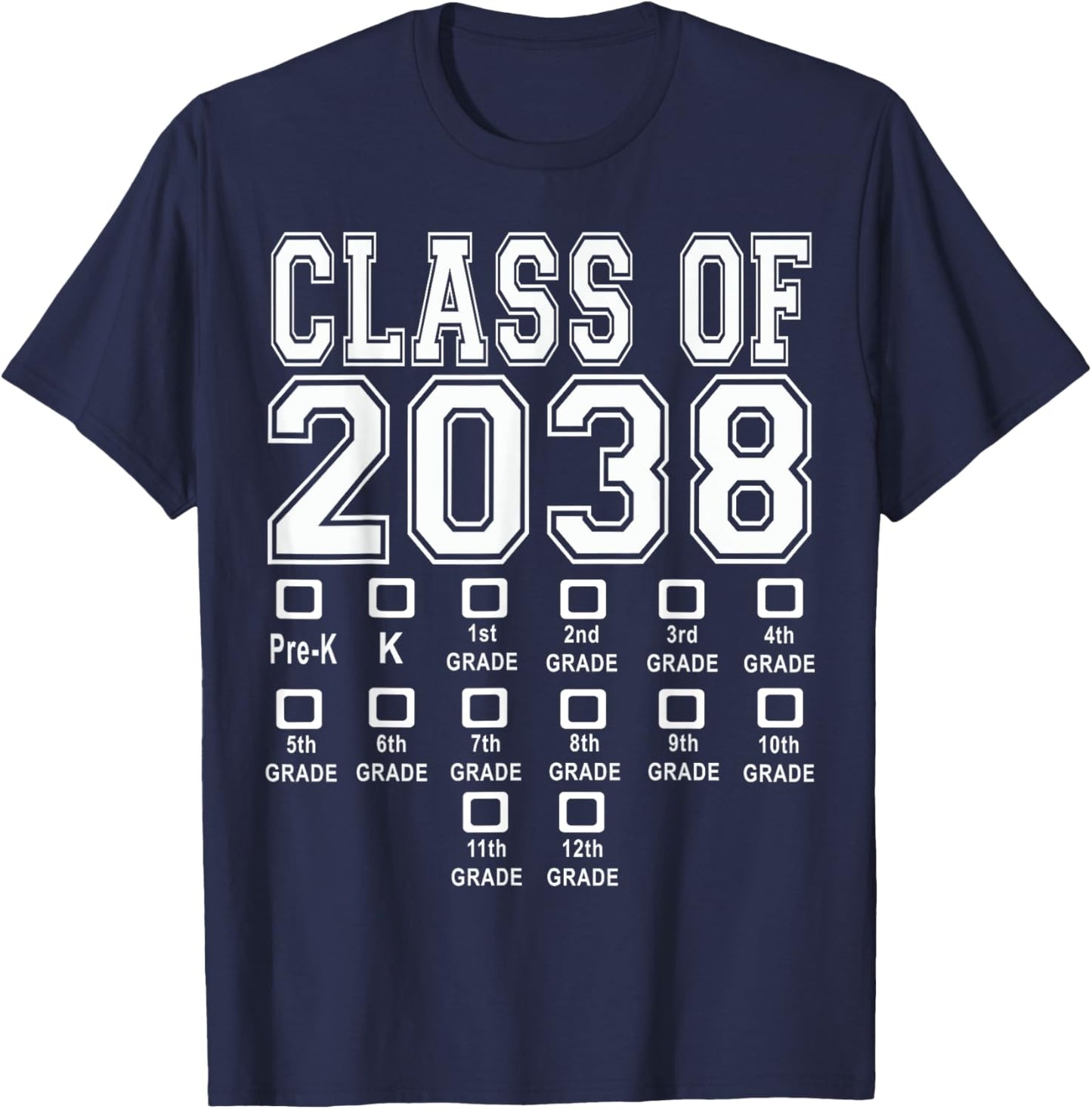 Class of 2038 grow with me T-Shirt - T-Shirt | Navy