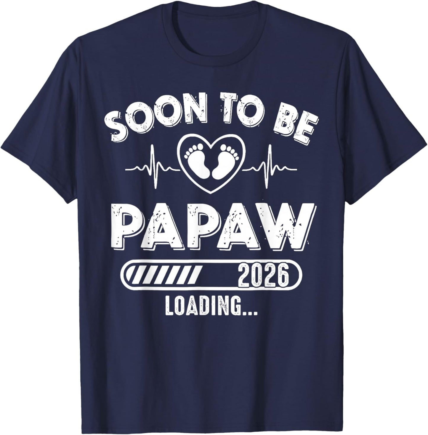 Soon to Be Papaw Est 2026 New Dad Father First Time T-Shirt - T-Shirt | Navy