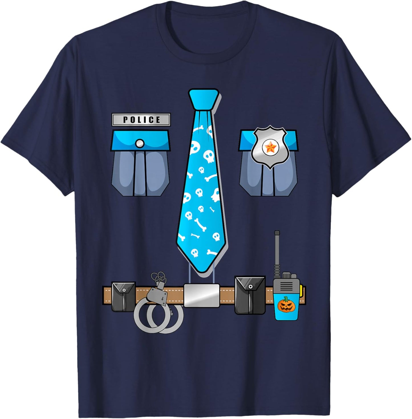 Police Officer Halloween Costume for Kids Men Women T-Shirt - T-Shirt | Navy