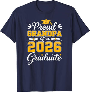 Proud Grandpa of A Class of 2026 Graduate Senior Graduation T-Shirt - T-Shirt | Navy
