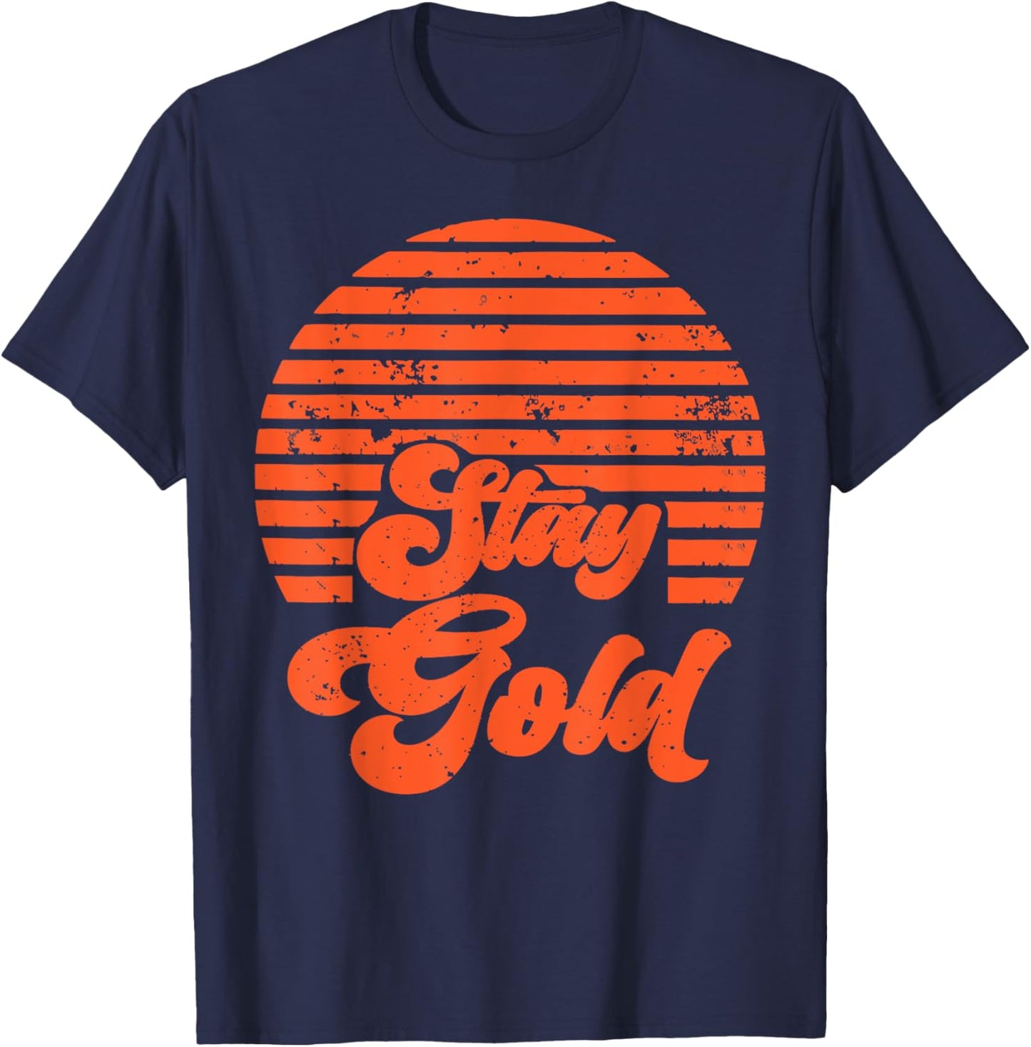 Stay Gold Vintage 80s Retro Men Women T-Shirt - T-Shirt | Navy