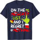 On The Naughty List And I Regret Nothing Couples T-Shirt - T-Shirt | Navy
