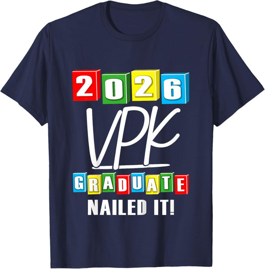 Kids VPK Graduation VPK Grad 2026 T-Shirt - T-Shirt | Navy