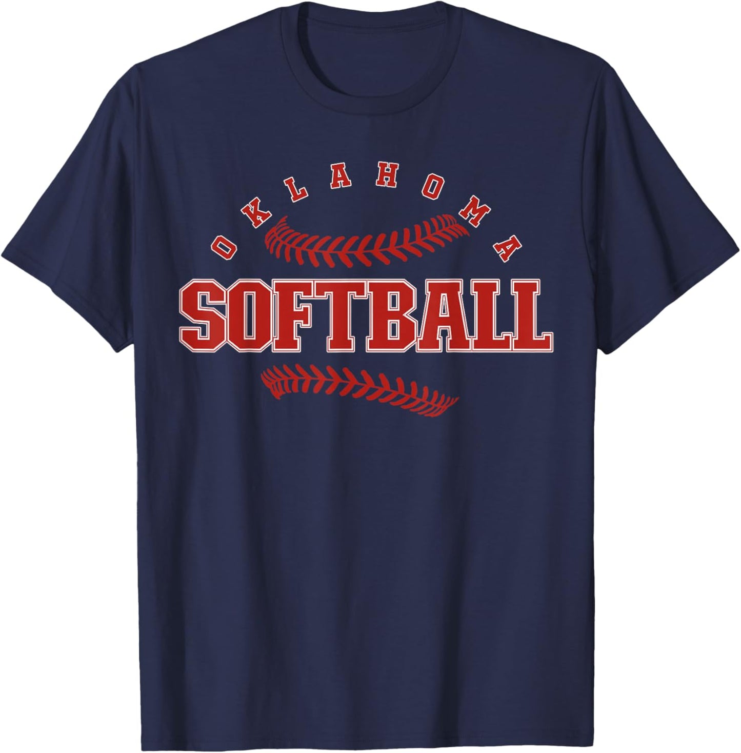 Oklahoma Softball Vintage Kids Team Retro Softball Fan T-Shirt - T-Shirt | Navy