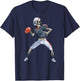 American Football Skeleton Quarterback Halloween Football T-Shirt - T-Shirt | Navy