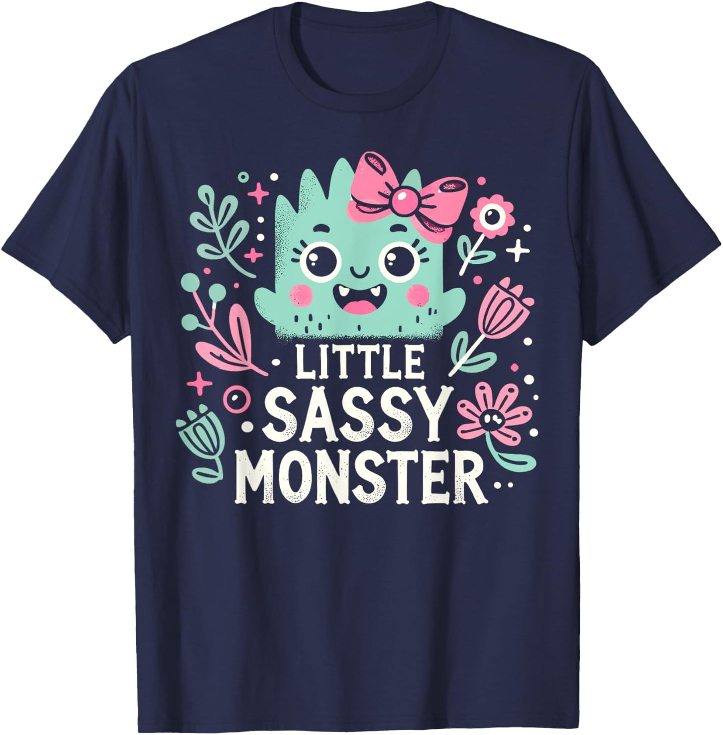 Kids Little Sassy Monster Halloween Costumes Toddler Girls T-Shirt - T-Shirt | Navy