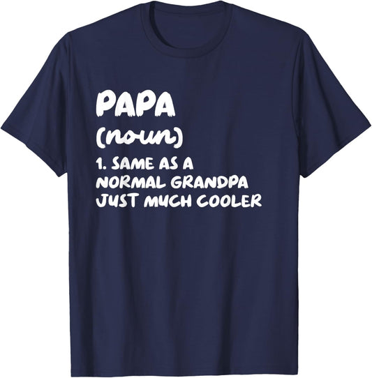 Papa Definition Funny Dad Grandpa T-Shirt - T-Shirt | Navy