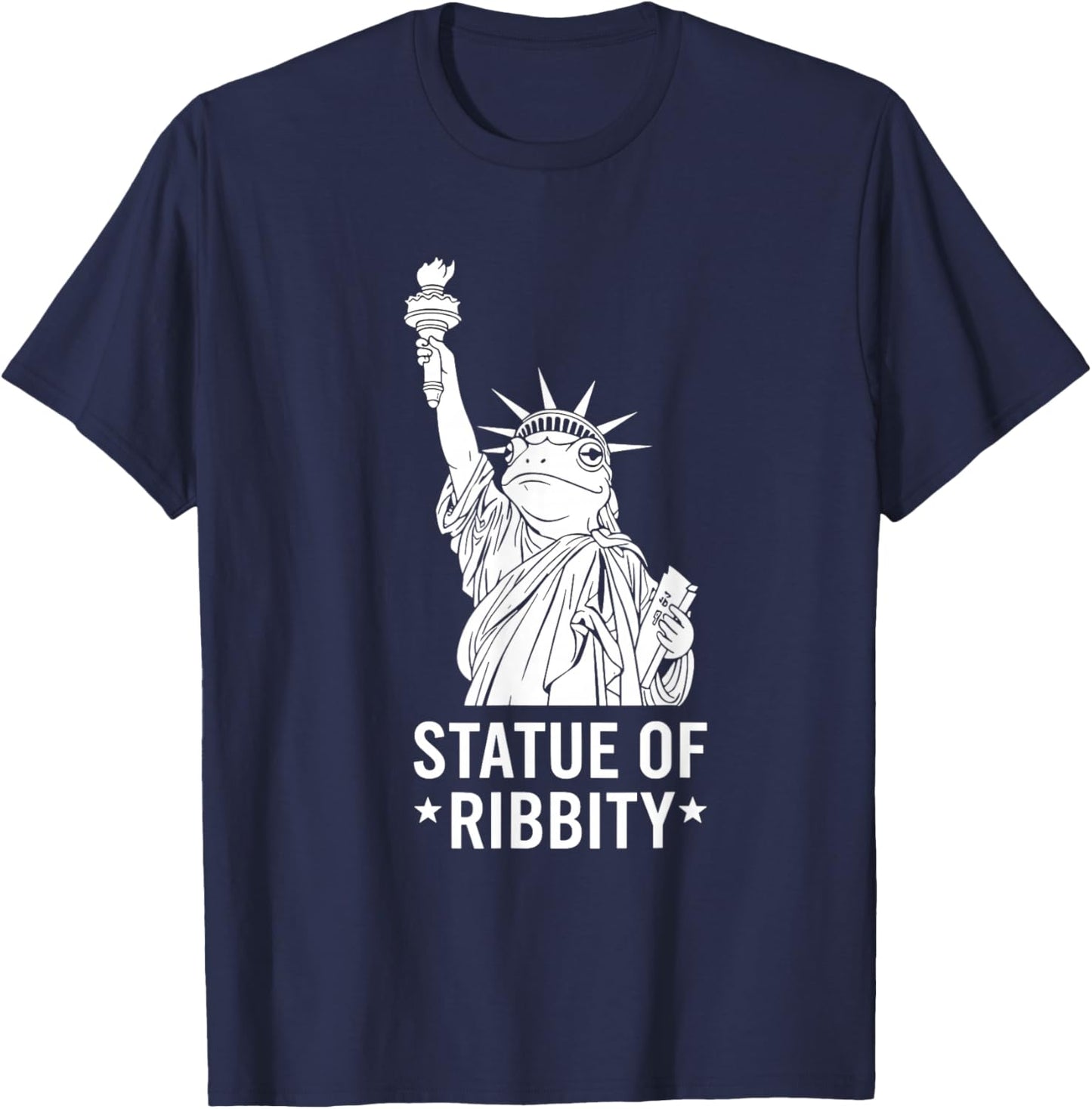 Funny Frog Protest Statue of Ribbity Resist T-Shirt - T-Shirt | Navy