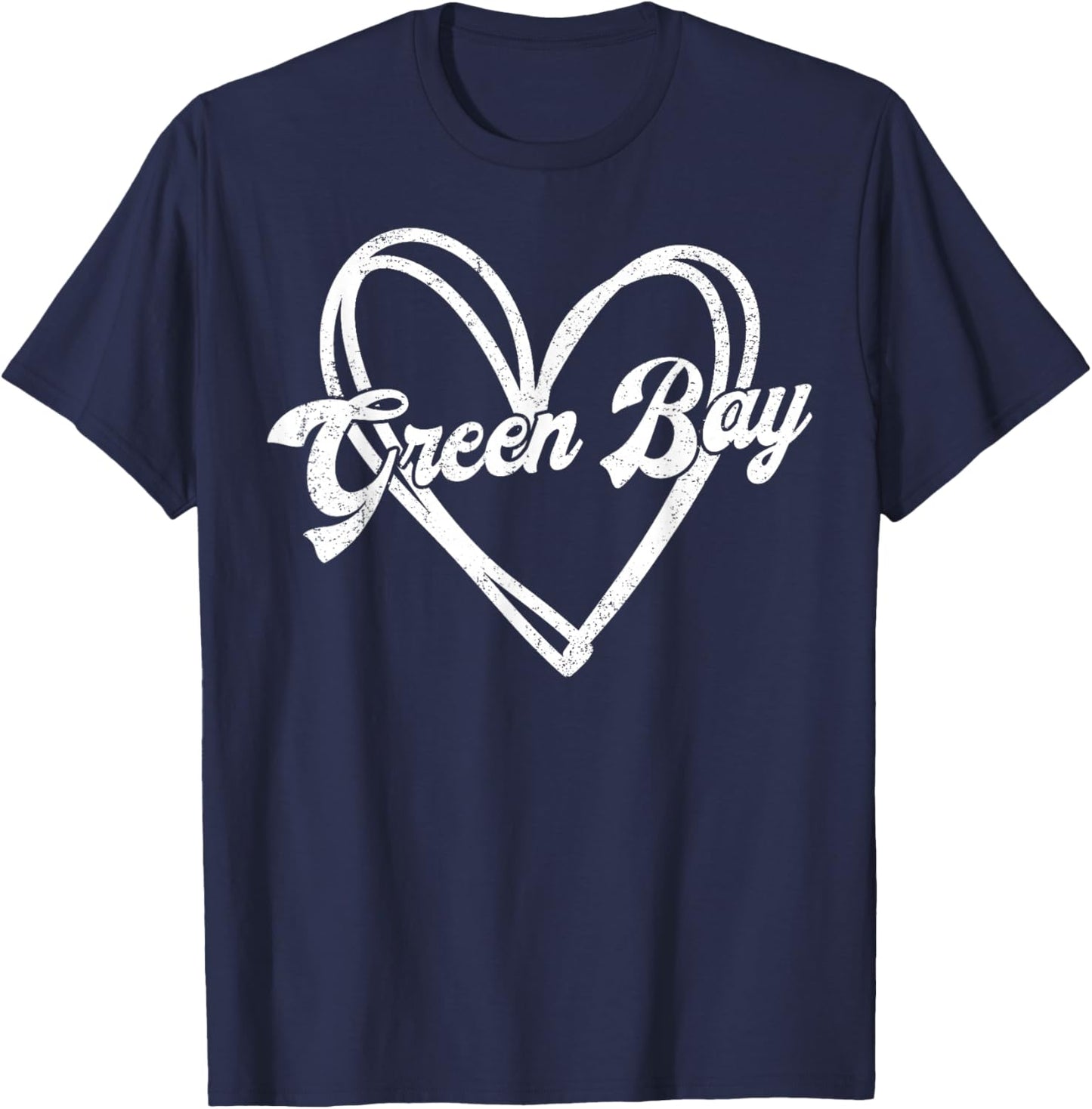 Green Bay Heart Women Girl Kid T-Shirt - T-Shirt | Navy