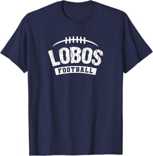 Lobos Little Elm Football Distressed HS T-Shirt - T-Shirt | Navy