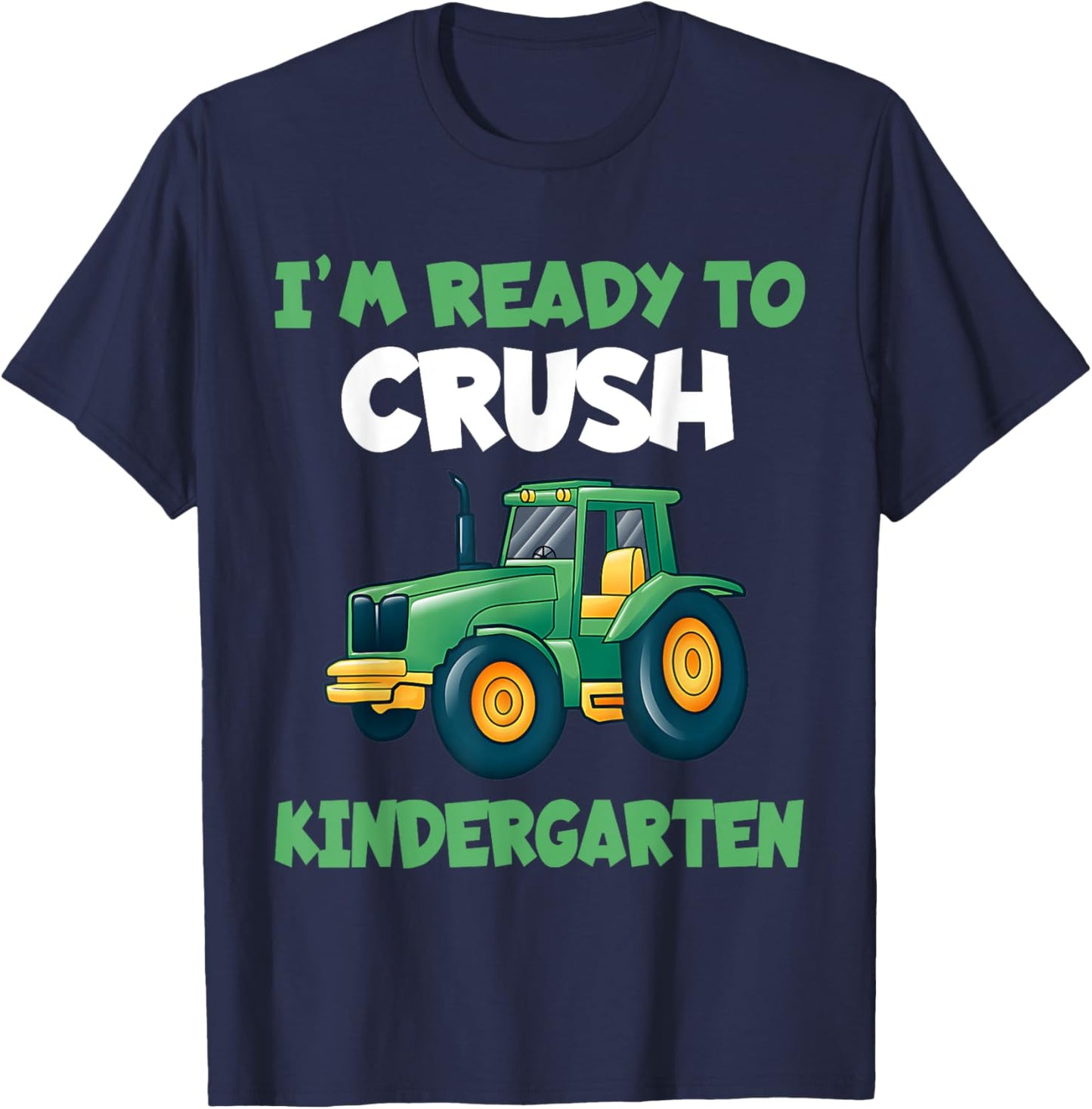 Kindergarten Kids Farm Back to School Shirt Tractors Gifts T-Shirt - T-Shirt | Navy
