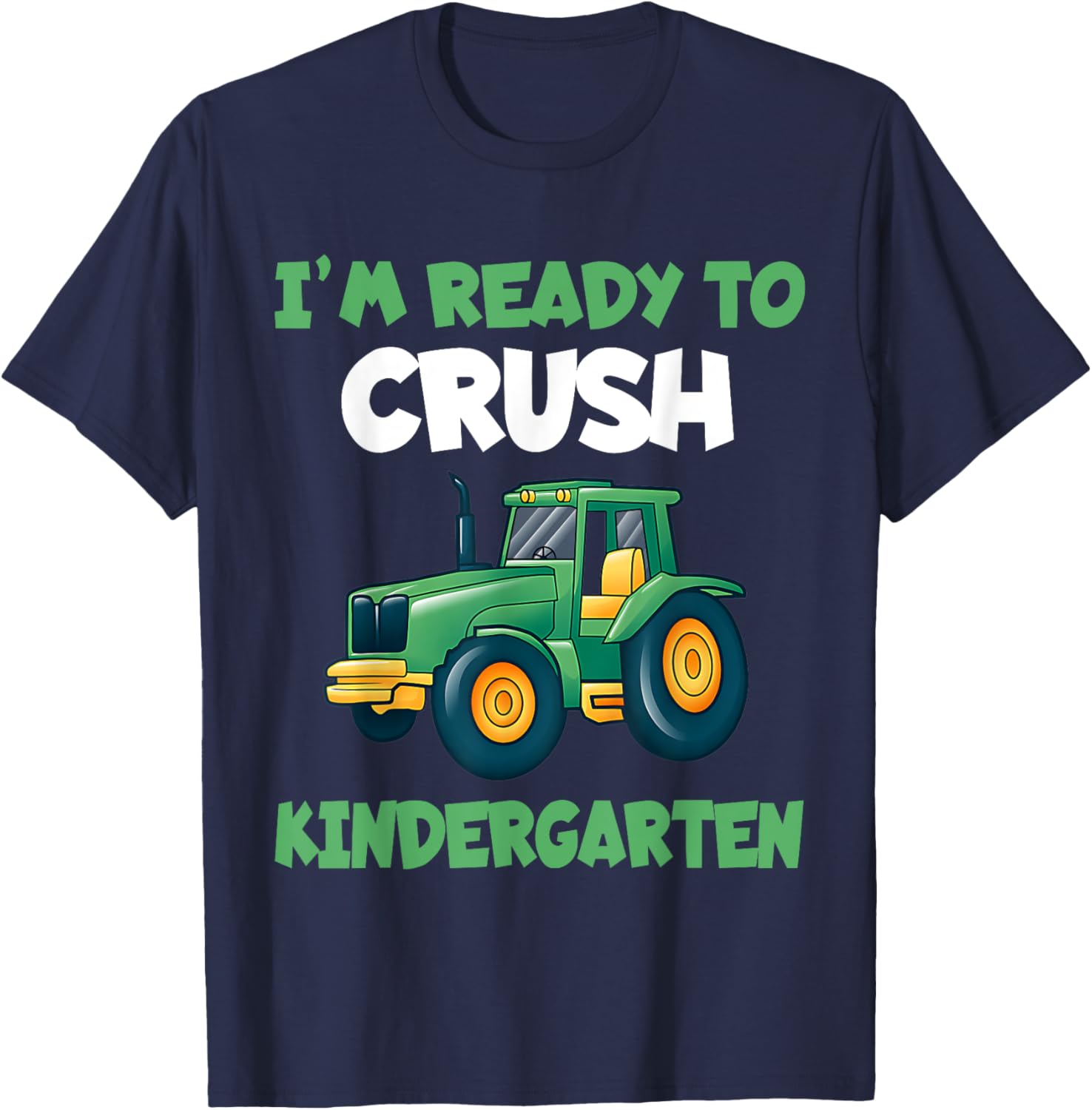 Kindergarten Kids Farm Back to School Shirt Tractors Gifts T-Shirt - T-Shirt | Navy