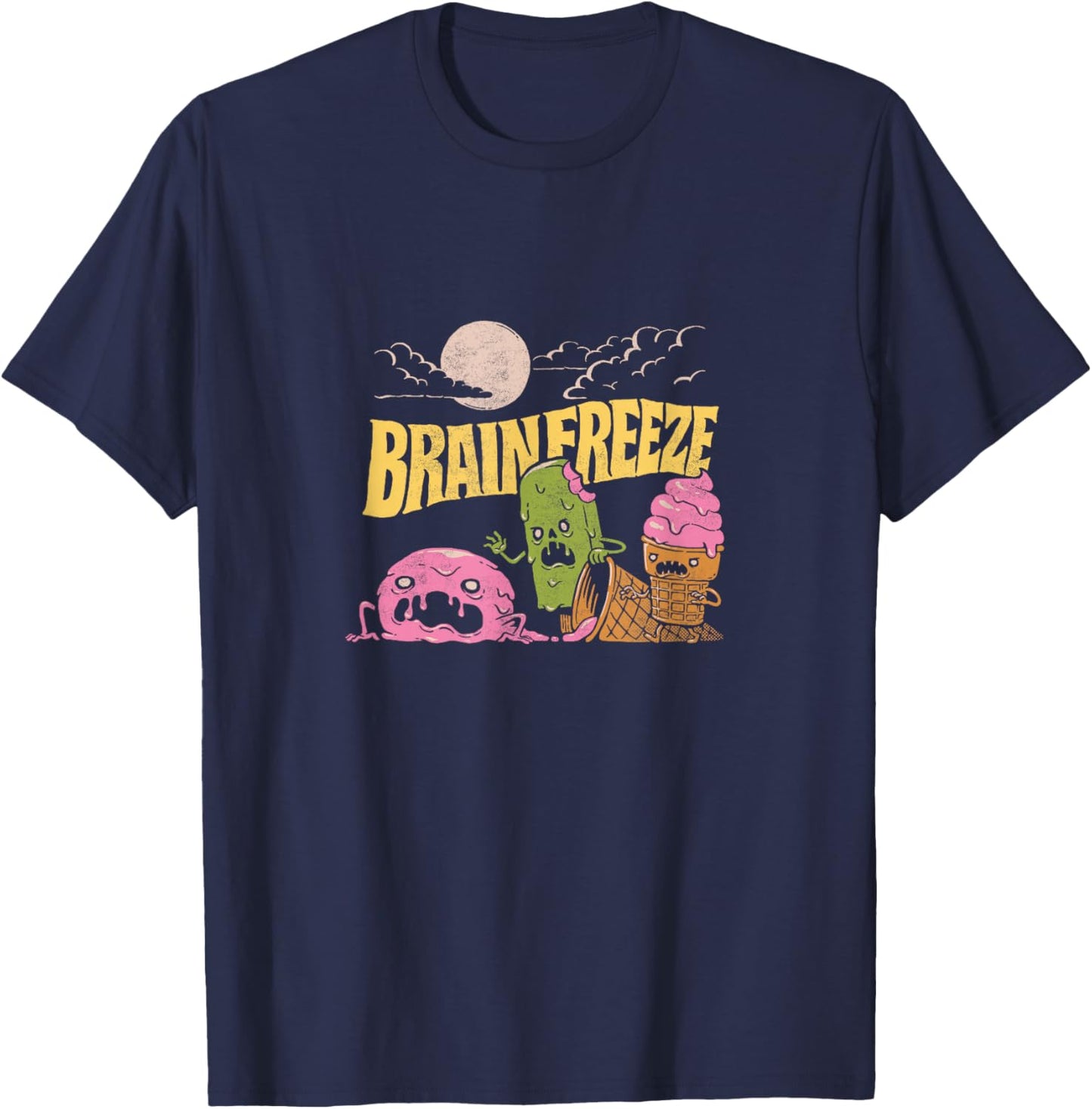 Threadless Dfonseca Brain Freeze Graphic T-Shirt - T-Shirt | Navy