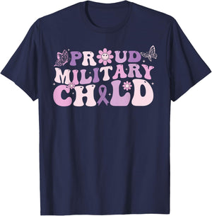 Proud Military Child Purple Up For Military Kids Toddlers T-Shirt - T-Shirt | Navy