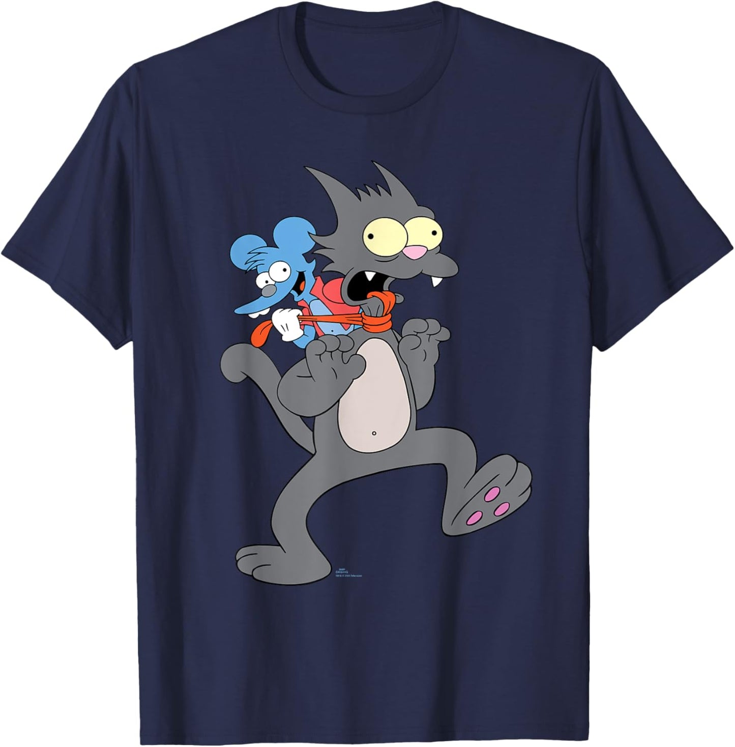 The Simpsons Itchy & Scratchy Show Funny Valentine’s Day T-Shirt - T-Shirt | Navy